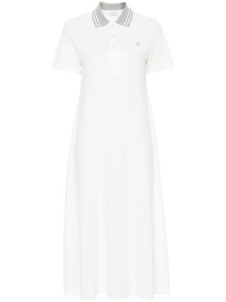 Brunello Cucinelli Abito midi stile polo - Bianco
