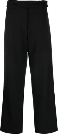 STUDIO NICHOLSON virgin wool wide-leg trousers - women - Virgin Wool/Polyester - 0 - Black