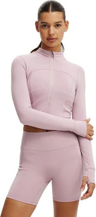 Cotton On Womens Active Ultra Soft Contour Long Sleeve Zip Through in Dawn Pink at Nordstrom, Size X-Small
