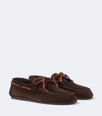 Ancient Greek Sandals Pliario suede boat shoes