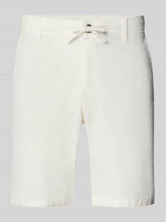 Selected Regular Fit Chinoshorts aus Baumwoll-Leinen-Mix Modell BRODY in Weiss, Gr&ouml;&szlig;e XXL