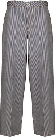 Ami Gestreepte Balloon Jeans - Dames - Loose Fit Jeans - Grijs - W27 - Katoen - Jeans