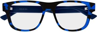 Gucci Glasses, male, Blue, Size: 55 MM Eyeglasses