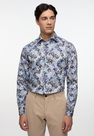 Eterna Langarmhemd ETERNA SLIM FIT, Herren, Gr. 44, Normalgr&ouml;ssen, gr&uuml;n, Satin, 100% Baumwolle, schmal, Manschette, Hemden Langarmhemd, NON IRON (b&uuml;gelfrei)