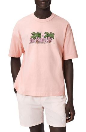 AllSaints Troppo Graphic T-Shirt in Blushed Pink at Nordstrom, Size X-Large