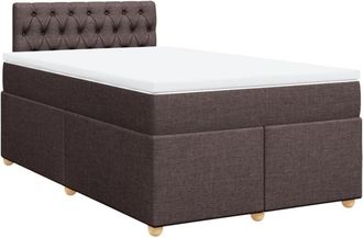 vidaXL Vidaxl - Cama Box Spring Con Colch&oacute;n Tela Marr&oacute;n Oscuro 120x190 Cm