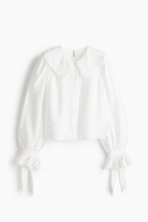 H&M Bluse mit Broderie Anglaise - White