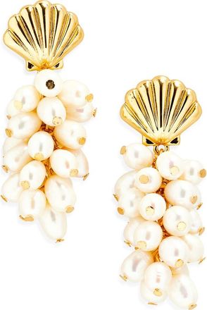 Kenneth Jay Lane Shell & Faux Pearl Drop Earrings in Gold at Nordstrom