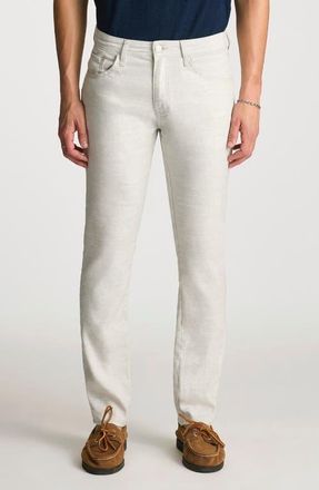 Mavi Marcus Slim Straight Leg Twill Pants in Nude Linen at Nordstrom, Size 34 X 32