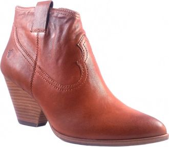 Frye Womens Reina Leather Ankle Boots In Cognac