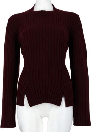 Victoria Beckham Slim-Fit Ribbed Knit Top With High Neckline And Side Slits