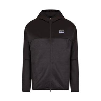 Emporio Armani Zip-throughs, male, Black, Size: XL Felpa