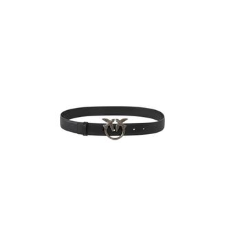 Pinko Pinko - Love Berry H3 Riem - Dames - Accessoires - Zwart - Maat: S Leer