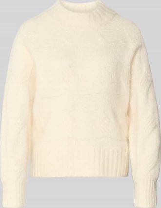 OPUS Strickpullover mit gerippten Abschlüssen in Ecru, Größe 34