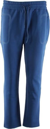 Peuterey Broeken, Heren, Blauw, L, Katoen, Blauwe Joggingbroek met Elastaan