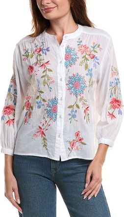 Johnny Was Shirred Yoke Blouse