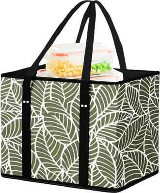 Generic Large Grocery Bags, Folding Shopping Bags, Nonwoven Storage Organizer with Handle, Canvas Tote for Beach Days, Food Bag with Eco Friendly Material, Gr