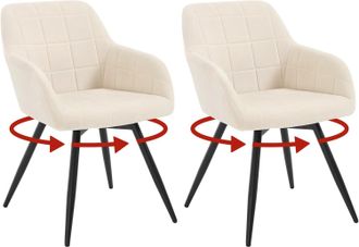 Woltu Woltu - Juego De 2 Sillones Giratorios Tapizados Modernos Para Escritorio De Oficina, Terciopelo Beige