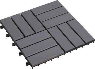 vidaXL Tile De Decking 10 Uds. Gris 30 X 30 Cm Madera De Acacia Vidaxl