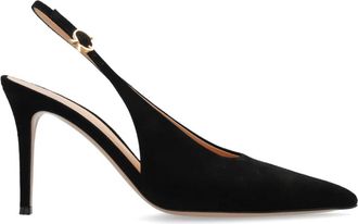 Gianvito Rossi Schoenen met hak Robbie Sling - Dames - Pumps - Zwart - 38 EU - Leer - Schoenen