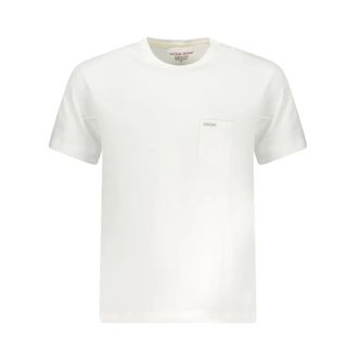 Guess T-Shirts, male, White, Size: 2XL White Cotton Crewneck T-Shirt