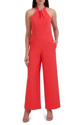 Julia Jordan Halter Neck Wide Leg Jumpsuit in Coral Reef at Nordstrom Rack, Size 10