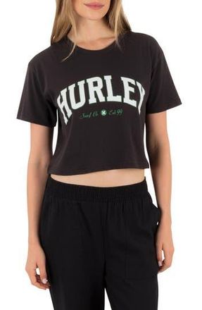 Hurley Surf Hooky Boxy Cropped Graphic Tee in Off Black at Nordstrom Rack, Size X-Small