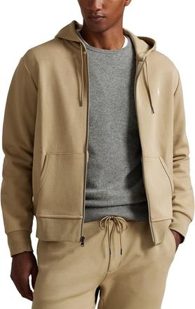 Polo Ralph Lauren Double Knit Zip-Up Hoodie in Surrey Tan at Nordstrom, Size Xx-Large