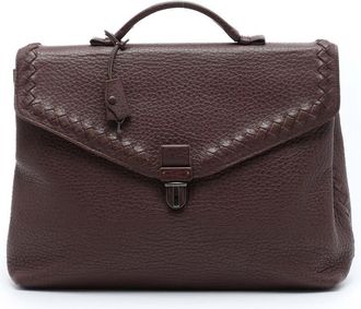 Bottega Veneta Pre-owned Bottega Veneta Intrecciato Trimmed Leather Business Bag Unisex PMSTXACCZ458CGZB