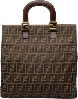 Fendi Pre-owned Handbags, female, Brown, Size: ONE SIZE Pre-owned Canvas Tote