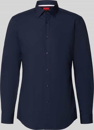 HUGO BOSS Slim Fit Businesshemd aus reiner Baumwolle Modell KOEY in Marine, Gr&ouml;&szlig;e 37