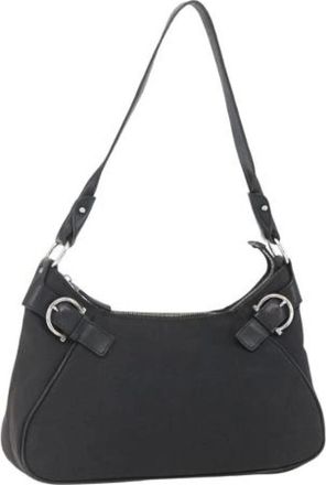 Ferragamo Pre-owned Shoulder Bags, female, Black, Size: ONE SIZE Pre-owned Canvas Shoulder Bag
