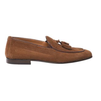 Baldinini Perforated Suede Loafer - male - Baldinini - Loafers - Brown - 8 1/2 UK - Shoes