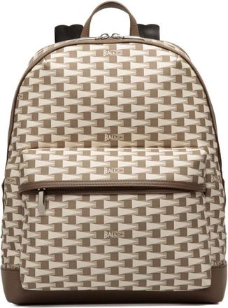 Bally graphic-print faux-leather backpack - men - Bovine Split Leather/Polyurethane/Recycled Polyester/Polyester/Cotton/Recycled Polyamide - OS