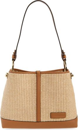 Strathberry Lana Two-Tone Raffia Hobo Bag in Tan/Natural at Nordstrom