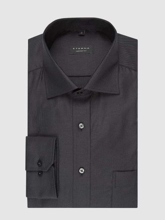 Eterna Comfort Fit Businesshemd aus Uni Struktur in Anthrazit, Größe 41