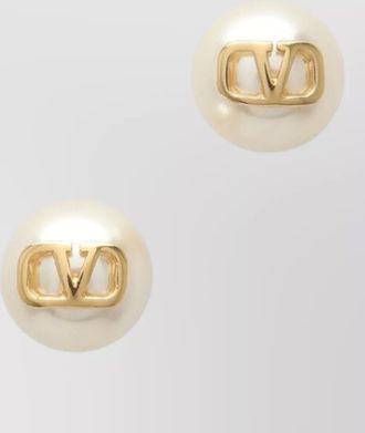 Valentino Garavani pearl design gold tone drop earrings