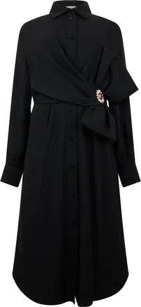 Moschino Kleedjes, Dames, Zwart, L, Midi overhemdjurk
