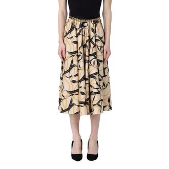 Elisabetta Franchi Midi Skirts, female, Multicolor, Size: XS Chain-Print Midi Skirt