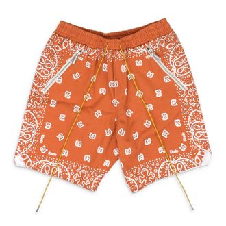 Rhude Orange Paisley Shorts