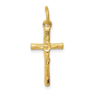 Diamond2Deal 14k Yellow Gold Crucifix Charm Pendant