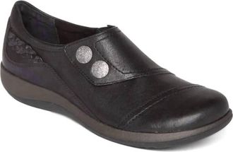 Aetrex Womens Karina Leather Monk Strap Shoe - Wide In Black