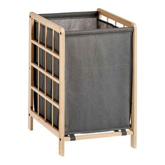 Bigbuy Bigbuy Cesto De Ropa Moderno Gris 33x60x39,5 Cm