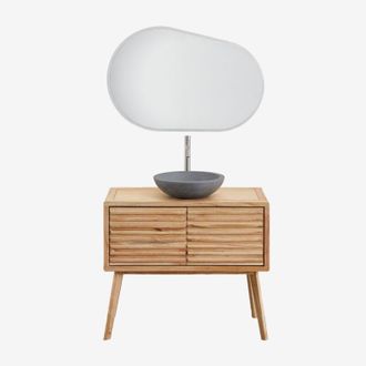 Sklum Conjunto De Mueble De Ba&ntilde;o En Madera Deleyna Sklum