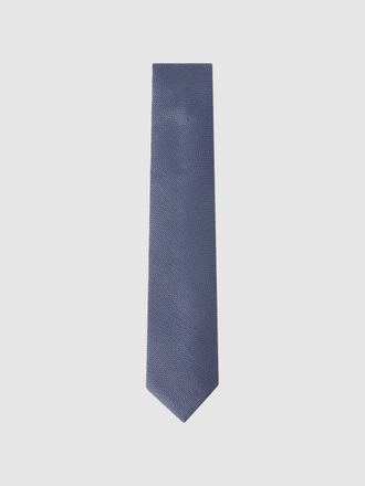 Reiss Ceremony Airforce Blue Textured Silk Blend Tie, One Size