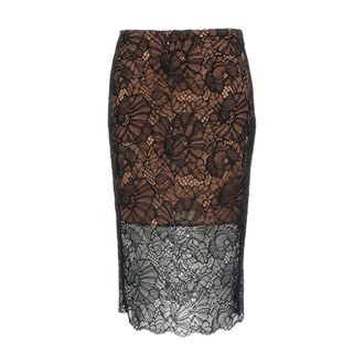 Rotate Lace Midi Pencil Skirt - female - ROTATE Birger Christensen - Midi Skirts - Black - XS - Skirts
