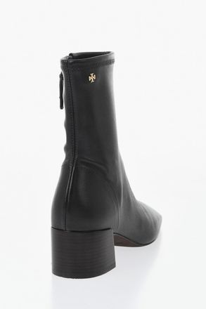 Tory Burch Stivaletti in Pelle con Zip Laterale e Punta Squadrata Tacco 4.5cm Tory Burch