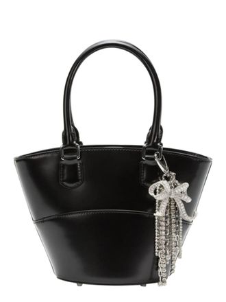 Self Portrait Black Leather Charm Tote