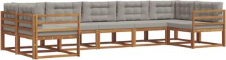 vidaXL Conjunto De Sof&aacute;s De Exterior 7 Uds. Gris Natural Y Claro Vidaxl
