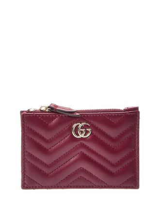 Gucci Gg Marmont Zip Leather Key Pouch